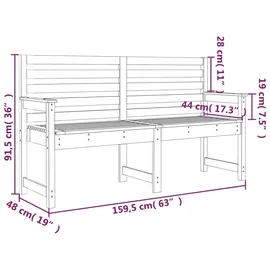 vidaXL Gartenbank 159,5 x 48 x 91,5 cm Braun