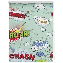 Lichtblick Seitenzugrollo Klemmfix Motiv Crash 60 x 150 cm bunt/weiß