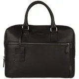 Burkely Fundamentals Antique Avery Odell Laptopbag 13,3'' – Schwarz - Kompakte Laptoptasche aus Leder – Gepolstertes Fach & Innenfächer