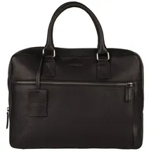 Burkely Fundamentals Antique Avery Odell Laptopbag 13,3'' – Schwarz - Kompakte Laptoptasche aus Leder – Gepolstertes Fach & Innenfächer