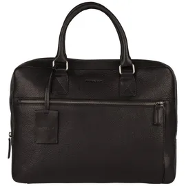 Burkely Fundamentals Antique Avery Odell Laptopbag 13,3'' – Schwarz - Kompakte Laptoptasche aus Leder – Gepolstertes Fach & Innenfächer