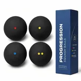 Gadpiparty Squashbälle 4 Stück, Squash Ball Set mit Blauem, Rotem, Gelbem und Doppelgelbem Punkt, High Bounce Trainingsbälle für Anfänger, Fortgeschrittene, Wettkampf und Indoor Racket Sports