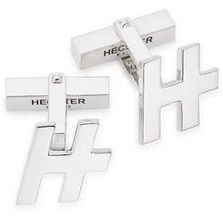 HECHTER PARIS Manschettenknöpfe Schmuck Geschenk Silber 925 Manschettenknöpfe Cufflink, zu Anzug, Hemd, Jeans, Sneaker! Anlass Geburtstag Weihnachten silberfarben