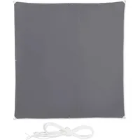 Relaxdays Relaxdays, grau Sonnensegel quadratisch, wasserabweisend, UV-Schutz, mit Spannseilen,
