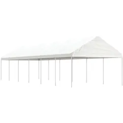 Pavillon mit Dach Weiß 13,38x4,08x3,22 m Polyethylen