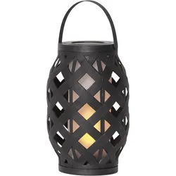 Garten-Laterne FLAME L black, Feuer-Effekt & Timer