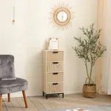 Mobili Rebecca Rebecca Mobili Kommode mit 4 Schubladen aus Holz braun