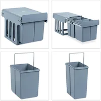Relaxdays Einbaumülleimer 15 & 8 l Grau