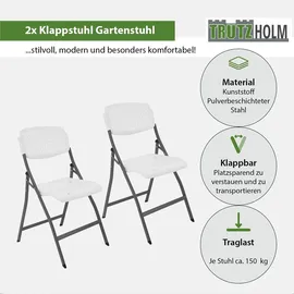 Trutzholm Campingtisch Set Klapptisch 120x60 cm Weiß