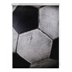 Lichtblick Rollo, ‎‎Klemmfix, 100x150 cm‎‎, Retro Fußball, schwarz weiß - schwarz | weiss