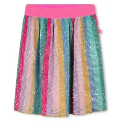 Billieblush für Mädchen. U20419 Mehrfarbig gestreifter Rock (8Años= 126cm), Lässig, Synthetisch, Kinderbekleidung