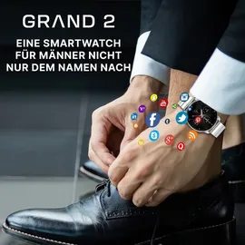 Forever Grand SW-710 BT 36 mm Kunststoffgehäuse Silber Sportarmband Grau No Size