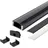 Energmix 2m LED Aluprofil Schwarz LED-Profil