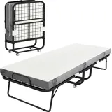 Homcom Gästebett Klappbett mit Rollen 80 x 200 cm schwarz|weiß
