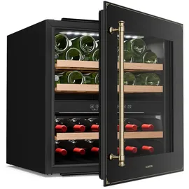 Klarstein Vinsider Victoria 36 Weinkühlschrank – 36 Flaschen, 2 Zonen, 5–22°C, Touch-Bedienung, LED, UV-Schutz, Einbau, schwarz