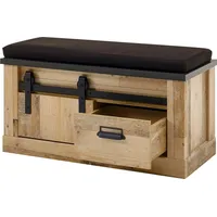 Home Affaire Sitzbank »SHERWOOD«, modernes Holz Dekor, mit Scheunentorbeschlag