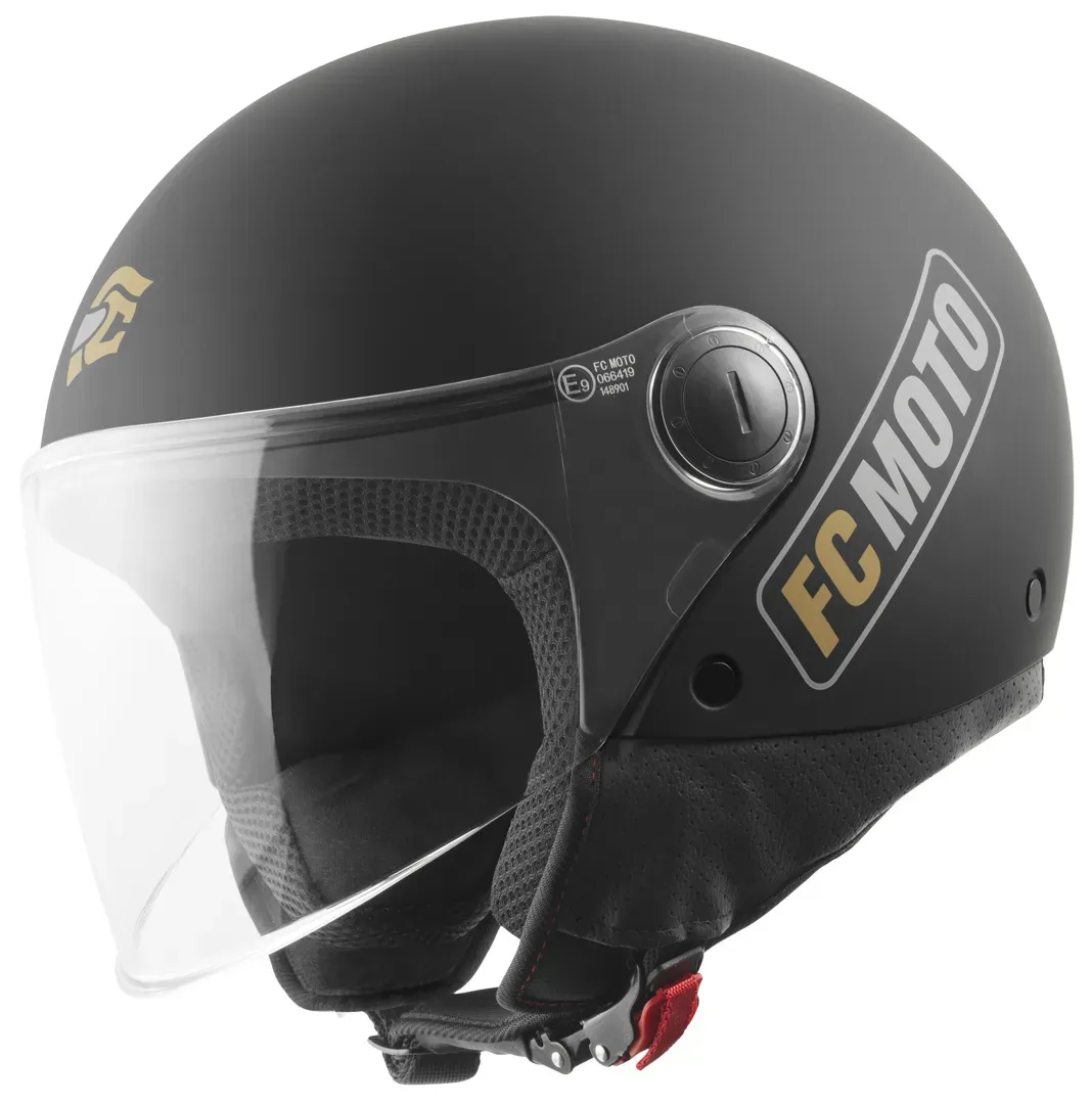 FC-Moto Square-RS Jethelm, schwarz-gold, Größe S für Frauen