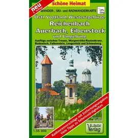 Barthel, A Wander-, Ski- und Radwanderkarte Östliches Vogtland, Westerzgebirge, Reichenbach, Auerbach, Eibenstock und Umgebung