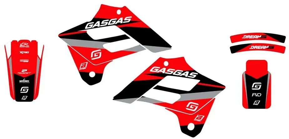 Blackbird Racing Dream 5 Gas Gas Fse 450 I.e03-06 Aufkleber - Black / Red / Silver / White - One Size