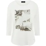 Monari Rundhals-Shirt Weiß 40