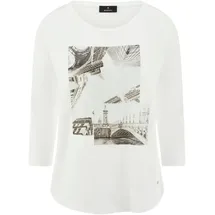 Monari Rundhals-Shirt Weiß 40