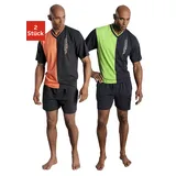 LE JOGGER Pyjama bunt Grün/Orange 44/46 (S)