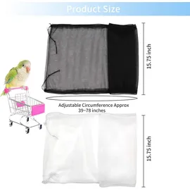 luxuskollektion Vogelkäfig Abdeckung 2er Set 78,7 x 0 x 0 cm schwarz, weiß