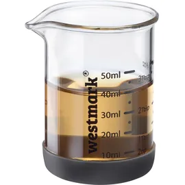 Westmark Messglas-Set 3tlg., 50, 100, 250 ml, transparent, H:10cm, Borosilikatglas, Silikon, Messbecher, Skalen in ml, Tbsp, tsp und fl oz