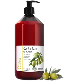 ORGANIC CASTILE SEIFE auf Olivenöl und entfernt Mitesser Naturkosmetik Küche Kleidung Liquid Reinigungsflüssigkeit 1000 ml Antibakterielle Seife Flüssigseife Pflanzenseife