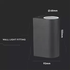 V-Tac Außenleuchte Aluminium 6,5x14,5 cm 2x RGB LED 3,5W schwarz