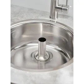 Reginox R38567 Standrohrventil Edelstahl 13 cm für CC Spülen, geeignet für 3,5 Zoll Ablauf / Stöpsel / Beckenverschluss