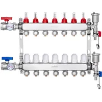 Vevor 7-Heizkreise, Heizkreisverteiler Fußbodenheizung, Durchflussanzeiger 5L/min