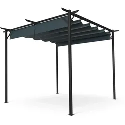 Blumfeldt Pantheon Robust Pergola 3x3m wetterbeständig Stahl pulverbeschichtet Dunkelgrau
