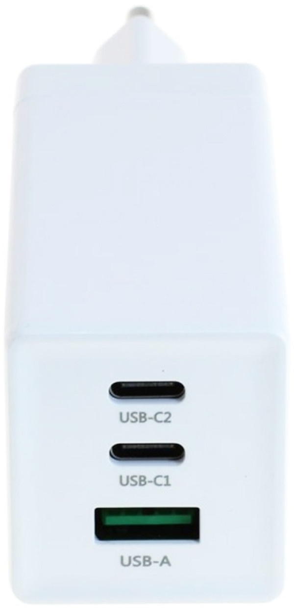65W USB-C Ladeadapter mit zwei USB-C Type-C Power PD Delivery Anschlüssen und einem USB-A Anschluss