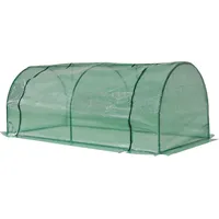 Outsunny Gewächshaus mit Rollfenster winterfest Foliengewächshaus aus Stahl wasserabweisend Treibhaus für Balkon Garten Tomatenhaus mit UV schutz 200x100x80cm Tomatengewächshaus für Gemüse Blumen Grün   Aosom