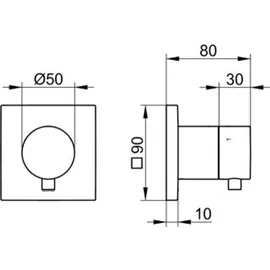 Keuco IXMO Umstellventil Unterputzmodell für 3 Verbraucher eckig Chrom 59549011002