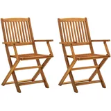 vidaXL Klappbare Gartenstühle 2 Stk. Massivholz Akazie