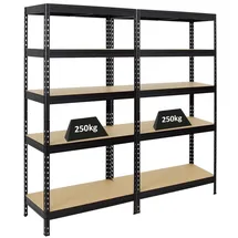 Proregal Mega Deal 2x Schwerlastregal Rivet HxBxT 180 x 90 x 45 cm Freizeit, Heimwerken, Werkstatt, Schwerlastregale