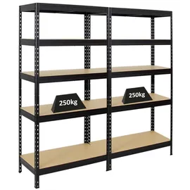 Proregal Mega Deal 2x Schwerlastregal Rivet HxBxT 180 x 90 x 45 cm Freizeit, Heimwerken, Werkstatt, Schwerlastregale