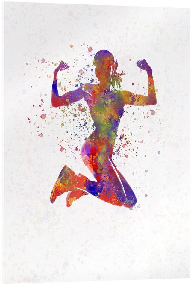 Posterlounge Acrylglasbild nobelart, Fitnessübung III, Jugendzimmer Digitale Kunst bunt 30 cm x 40 cm