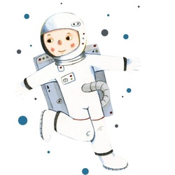 Wall-Art Wandtattoo Fliegender Astronaut Junge (1 St) bunt 41 cm x 50 cm x 0,1 cm