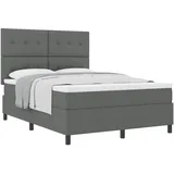 vidaXL Boxspringbett 140 x 200 cm Dunkelgrau