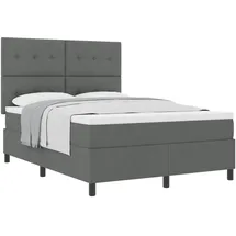 vidaXL Boxspringbett 140 x 200 cm Dunkelgrau