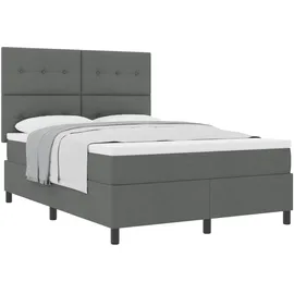 vidaXL Boxspringbett 140 x 200 cm Dunkelgrau