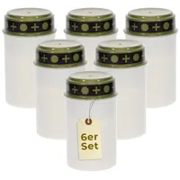 6er Grablichter LED Batteriebetrieben Set Grabkerzen LED für draußen Friedhofskerzen lange Leuchtdauer Gedenklichter Wetterfest Tiergedenken Flac...