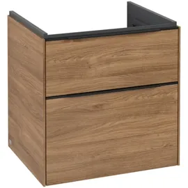 Villeroy & Boch Waschbeckenunterschrank Subway 3.0 2 Auszüge 57,2 x 57,9 x 47,8 cm Kansas Oak / Volcano Black