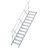 Euroline 510 Treppe 45° 800mm Stufenbreite 12 Stufen Alu gerieft