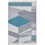 TOM TAILOR Teppich Modern Kelim«, rechteckig, handgewebt, mit Fransen, Boho-Style, blau
