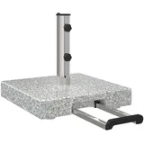 vidaXL Markisenständer mit Rollen Grau 41 x 41 x 37 cm Granit 29 kg Quadratisch