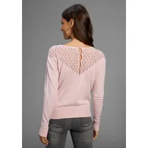 LAURA SCOTT Strickpullover softer Winterstrick mit Spitzendetial Gr. 44, rosa mélange, , 36491111-44
